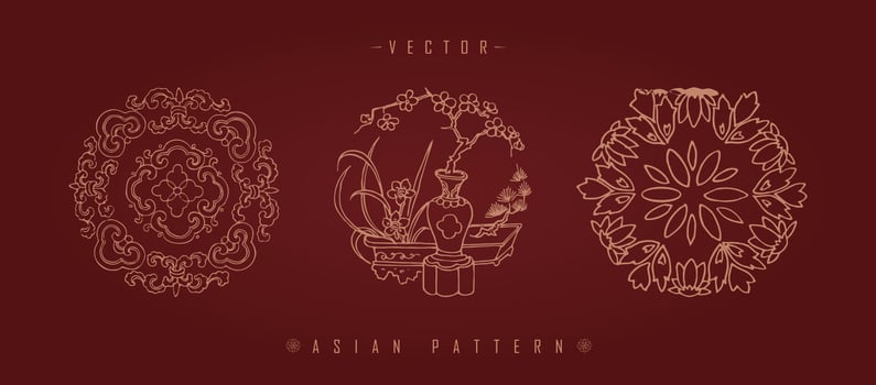 Chinese Lunar New Year Costume Traditional Pattern vector
