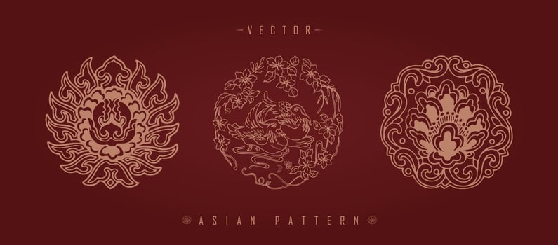 Chinese Lunar New Year Costume Traditional Pattern vector