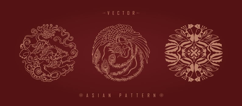 Chinese Lunar New Year Costume Traditional Pattern vector