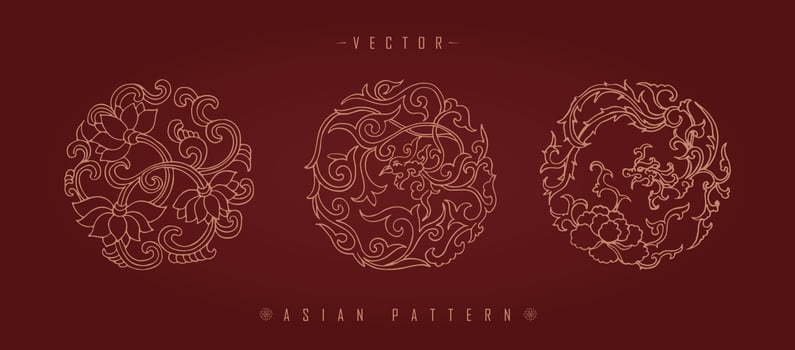 Chinese Lunar New Year Costume Traditional Pattern vector