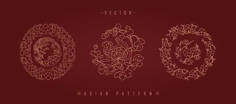 Chinese Lunar New Year Costume Traditional Pattern vector