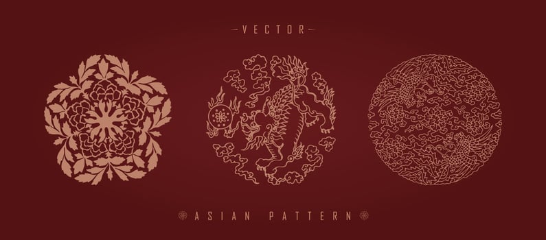Chinese Lunar New Year Costume Traditional Pattern vector