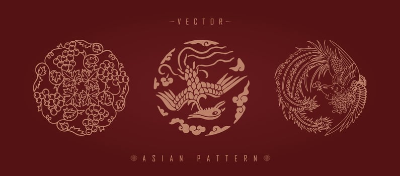 Chinese Lunar New Year Costume Traditional Pattern vector