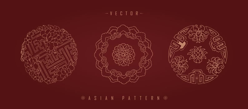 Chinese Lunar New Year Costume Traditional Pattern vector
