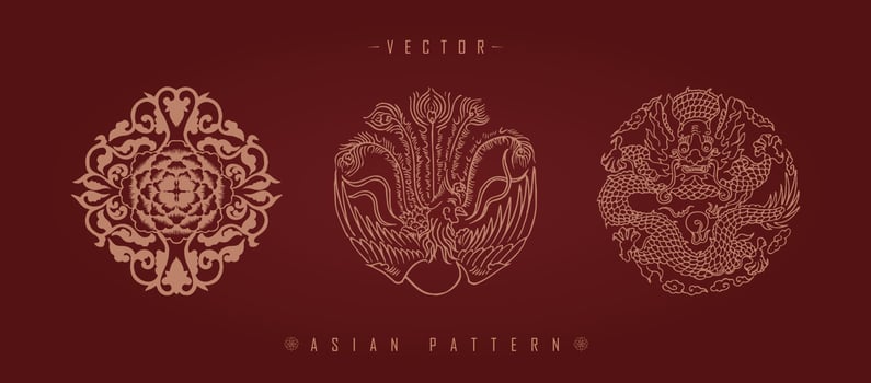 Chinese Lunar New Year Costume Traditional Pattern vector