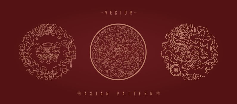 Chinese Lunar New Year Costume Traditional Pattern vector