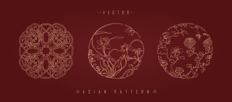 Chinese Lunar New Year Costume Traditional Pattern vector