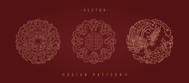 Chinese Lunar New Year Costume Traditional Pattern vector