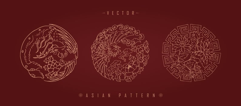 Chinese Lunar New Year Costume Traditional Pattern vector