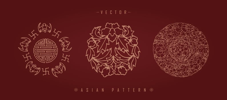 Chinese Lunar New Year Costume Traditional Pattern vector