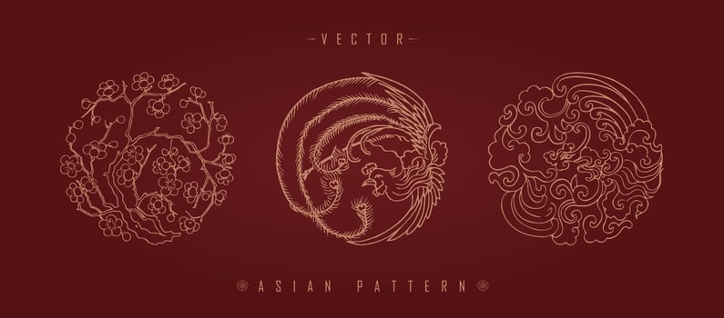 Chinese Lunar New Year Costume Traditional Pattern vector