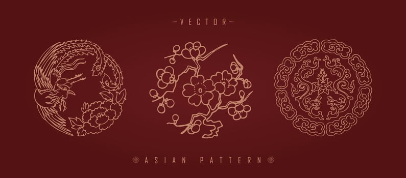 Chinese Lunar New Year Costume Traditional Pattern vector