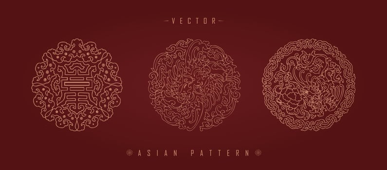 Chinese Lunar New Year Costume Traditional Pattern vector