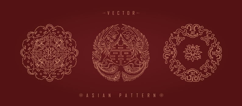 Chinese Lunar New Year Costume Traditional Pattern vector