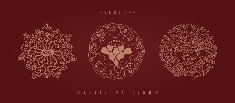 Chinese Lunar New Year Costume Traditional Pattern vector