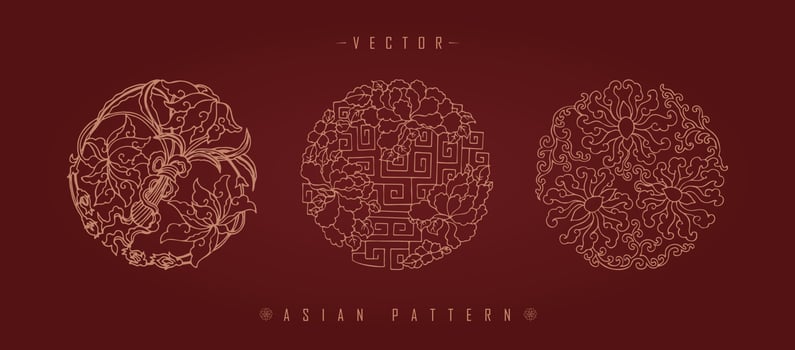 Chinese Lunar New Year Costume Traditional Pattern vector