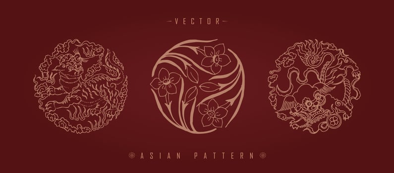 Chinese Lunar New Year Costume Traditional Pattern vector