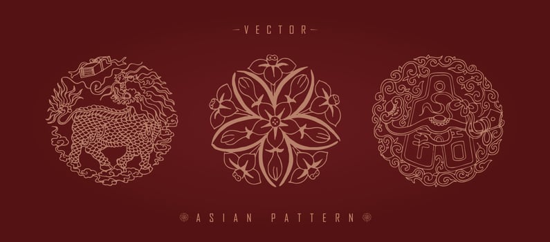 Chinese Lunar New Year Costume Traditional Pattern vector