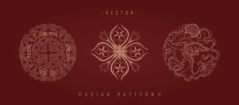 Chinese Lunar New Year Costume Traditional Pattern vector