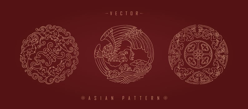 Chinese Lunar New Year Costume Traditional Pattern vector