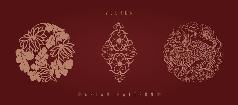 Chinese Lunar New Year Costume Traditional Pattern vector