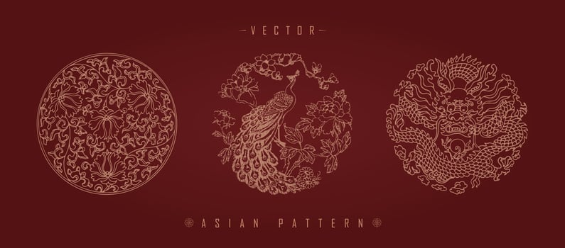 Chinese Lunar New Year Costume Traditional Pattern vector