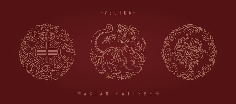 Chinese Lunar New Year Costume Traditional Pattern vector