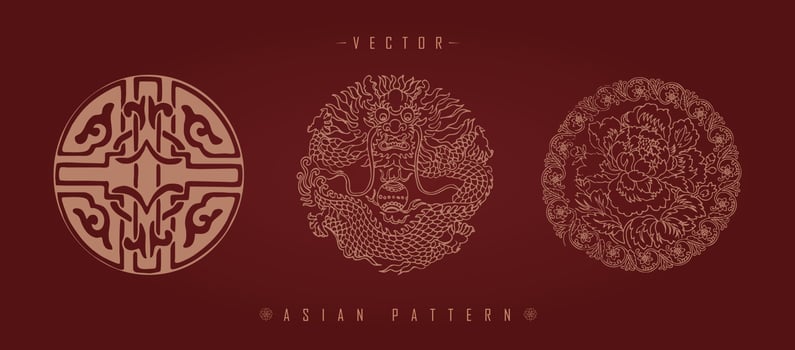 Chinese Lunar New Year Costume Traditional Pattern vector