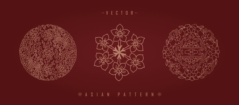Chinese Lunar New Year Costume Traditional Pattern vector