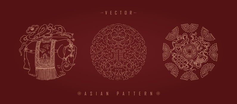 Chinese Lunar New Year Costume Traditional Pattern vector