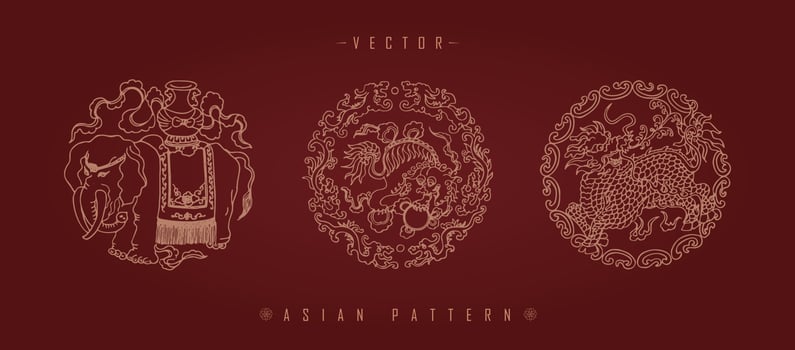 Chinese Lunar New Year Costume Traditional Pattern vector