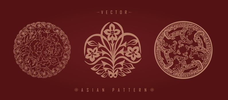 Chinese Lunar New Year Costume Traditional Pattern vector