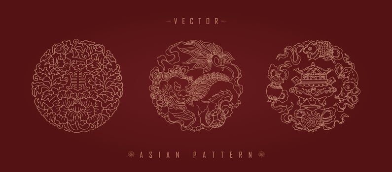Chinese Lunar New Year Costume Traditional Pattern vector