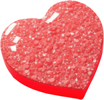 Sparkling and glitter 3d heart illustration png
