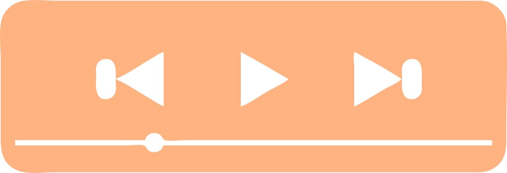 Orange Color Music Player Icon vector