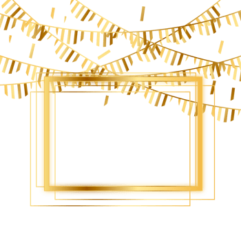 celebrity frame design with confetti png
