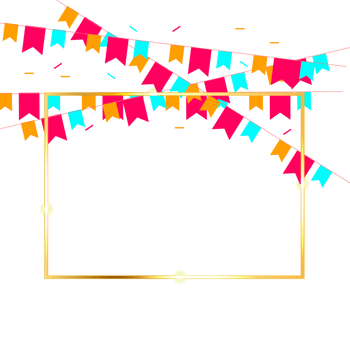 celebrity frame design with confetti png