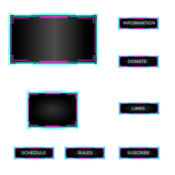 twitch overlay gamer and streamer png