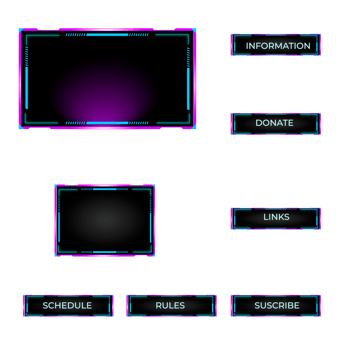 Live streaming purple theme  panel. Streaming screen panel overlay design template neon theme. Live video, online stream futuristic technology style. Abstract digital user interface png