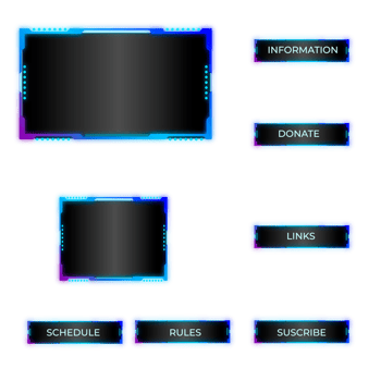 twitch overlay gamer and streamer png