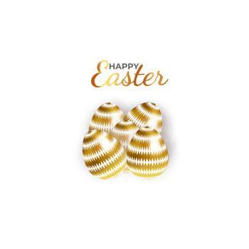 happy easter element for design.eggs in green grass with white flowers isolated png