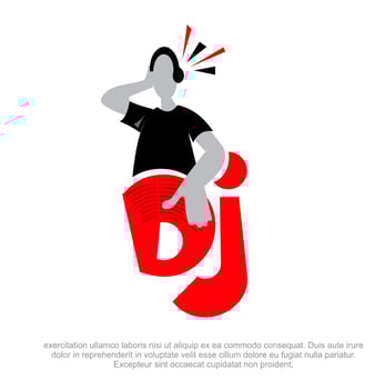Music Dj Vector Logo Design. Hip Hop DJ Logo design template. Musician vector logo design. Fun music logo design. Fun DJ silhouette vector.