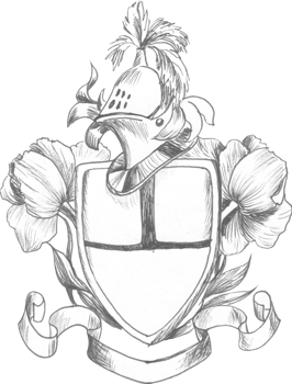 Graphic drawing of the family coat of arms for decorating a baroque wedding png