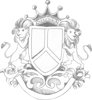 Graphic drawing of the family coat of arms for decorating a baroque wedding png