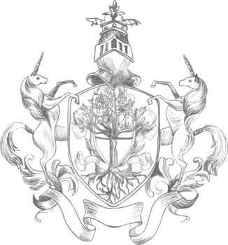 Graphic drawing of the family coat of arms for decorating a baroque wedding png