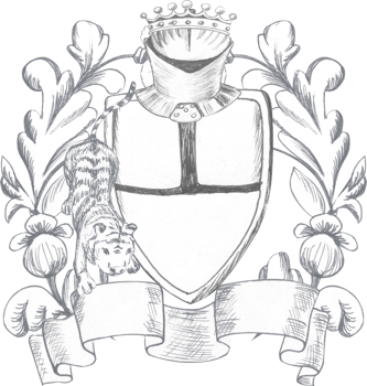 Graphic drawing of the family coat of arms for decorating a baroque wedding png