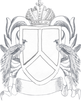 Graphic drawing of the family coat of arms for decorating a baroque wedding png