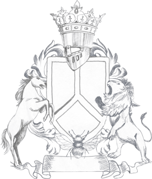 Graphic drawing of the family coat of arms for decorating a baroque wedding png