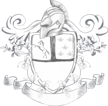Graphic drawing of the family coat of arms for decorating a baroque wedding png