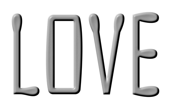 3d love text, word png